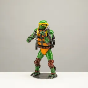 9.5 Michelangelo Ninja Turtle Inspired Recycled Metal Sculpture