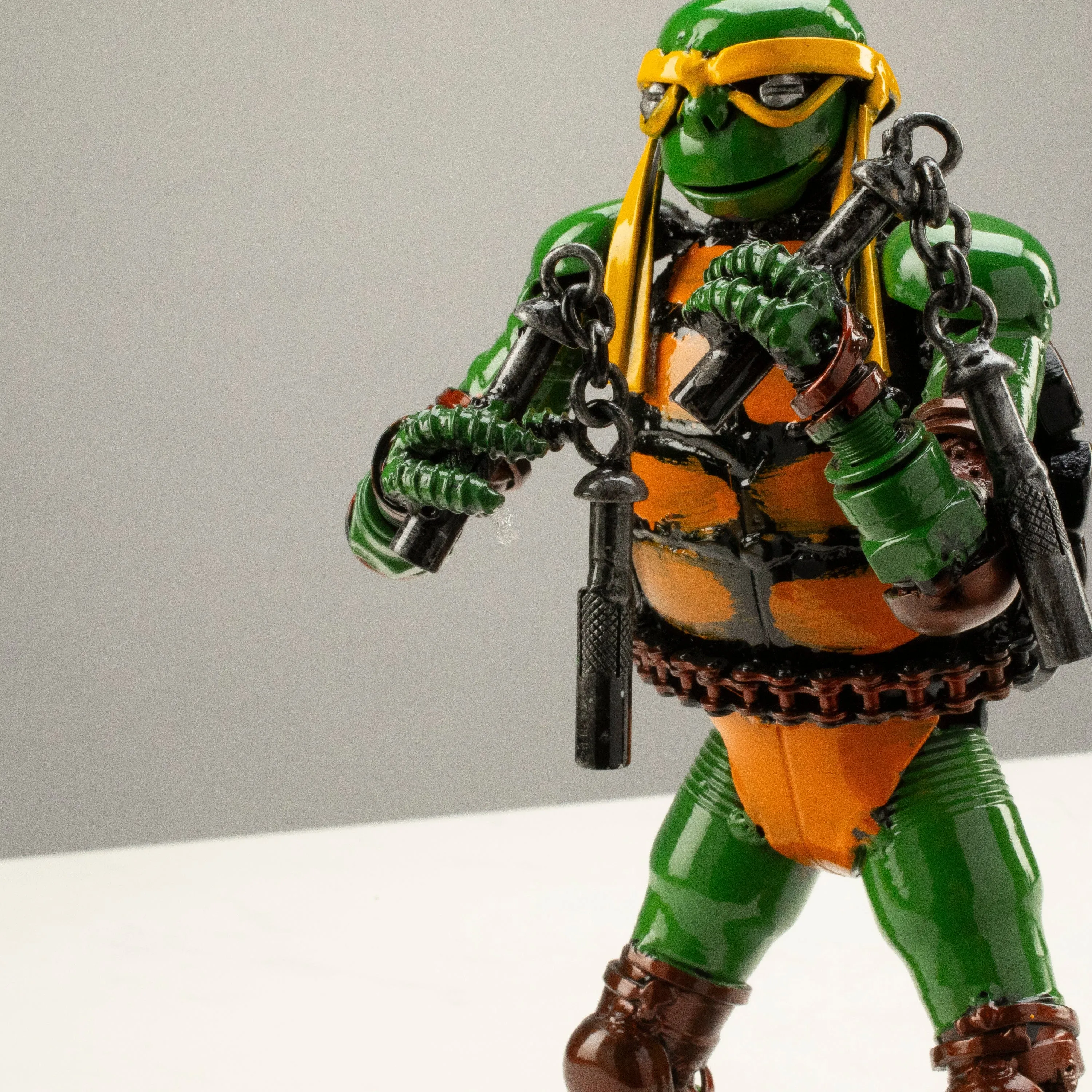 9.5 Michelangelo Ninja Turtle Inspired Recycled Metal Sculpture