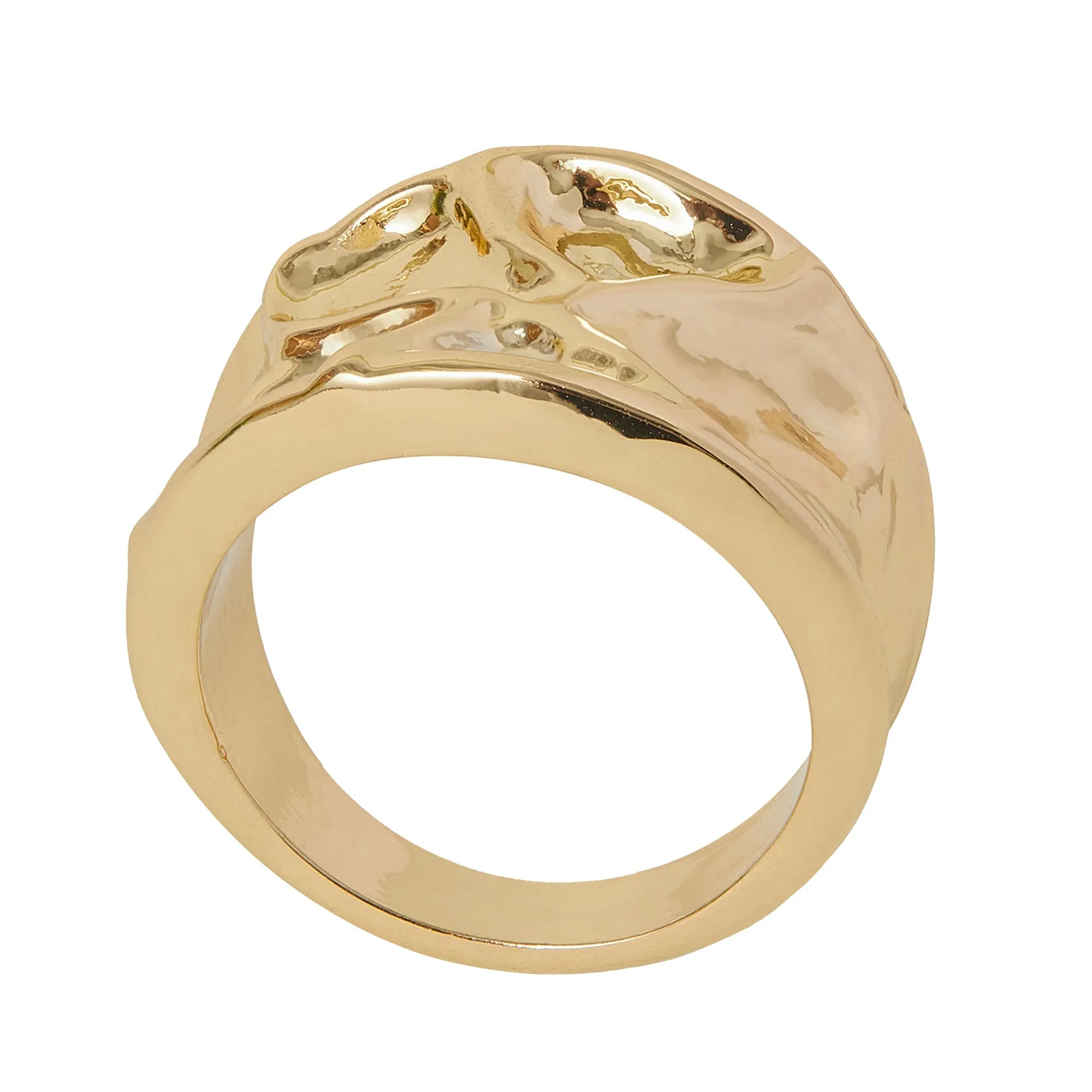 Accessorize London Women's Gold Molten Statement Ring-Large