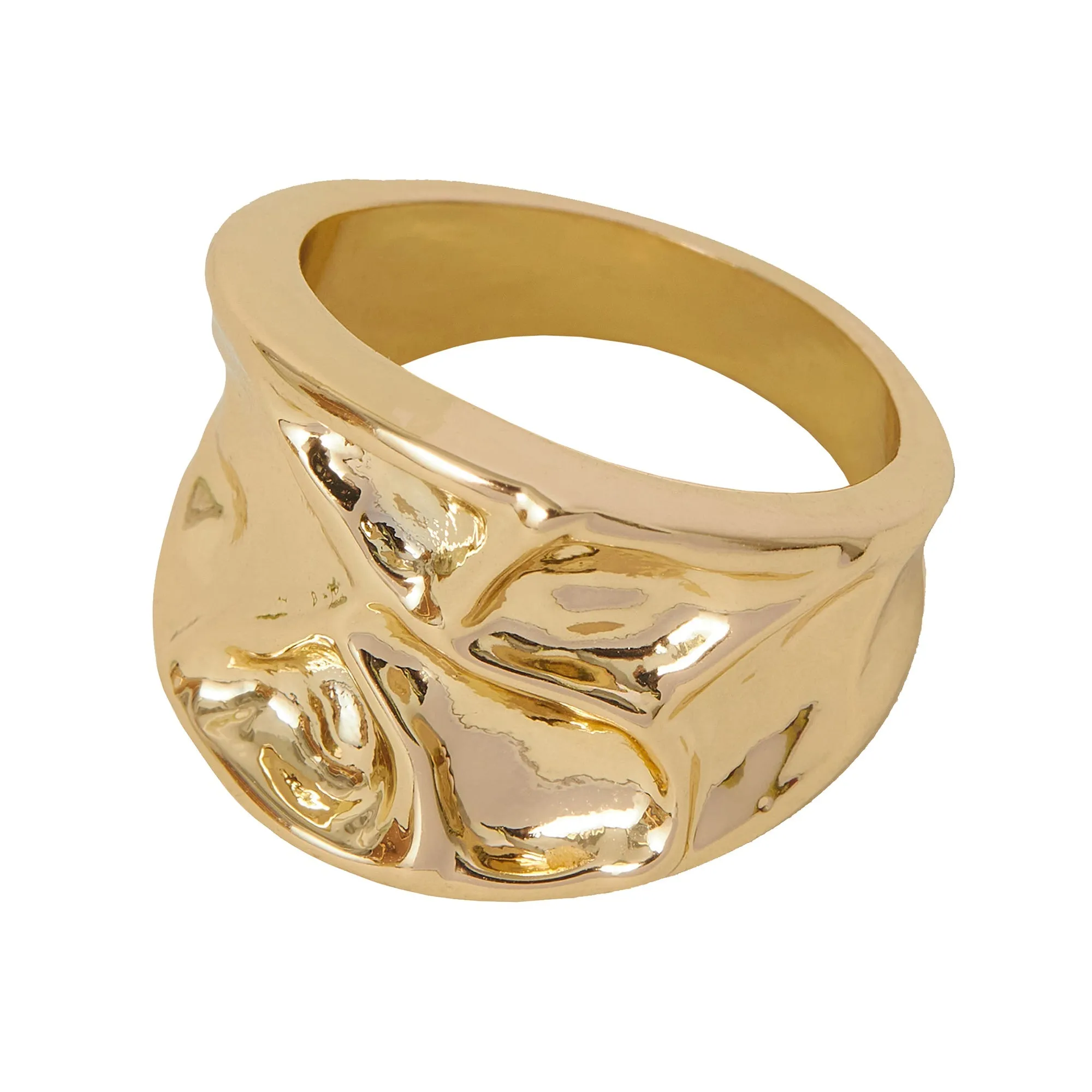 Accessorize London Women's Gold Molten Statement Ring-Large