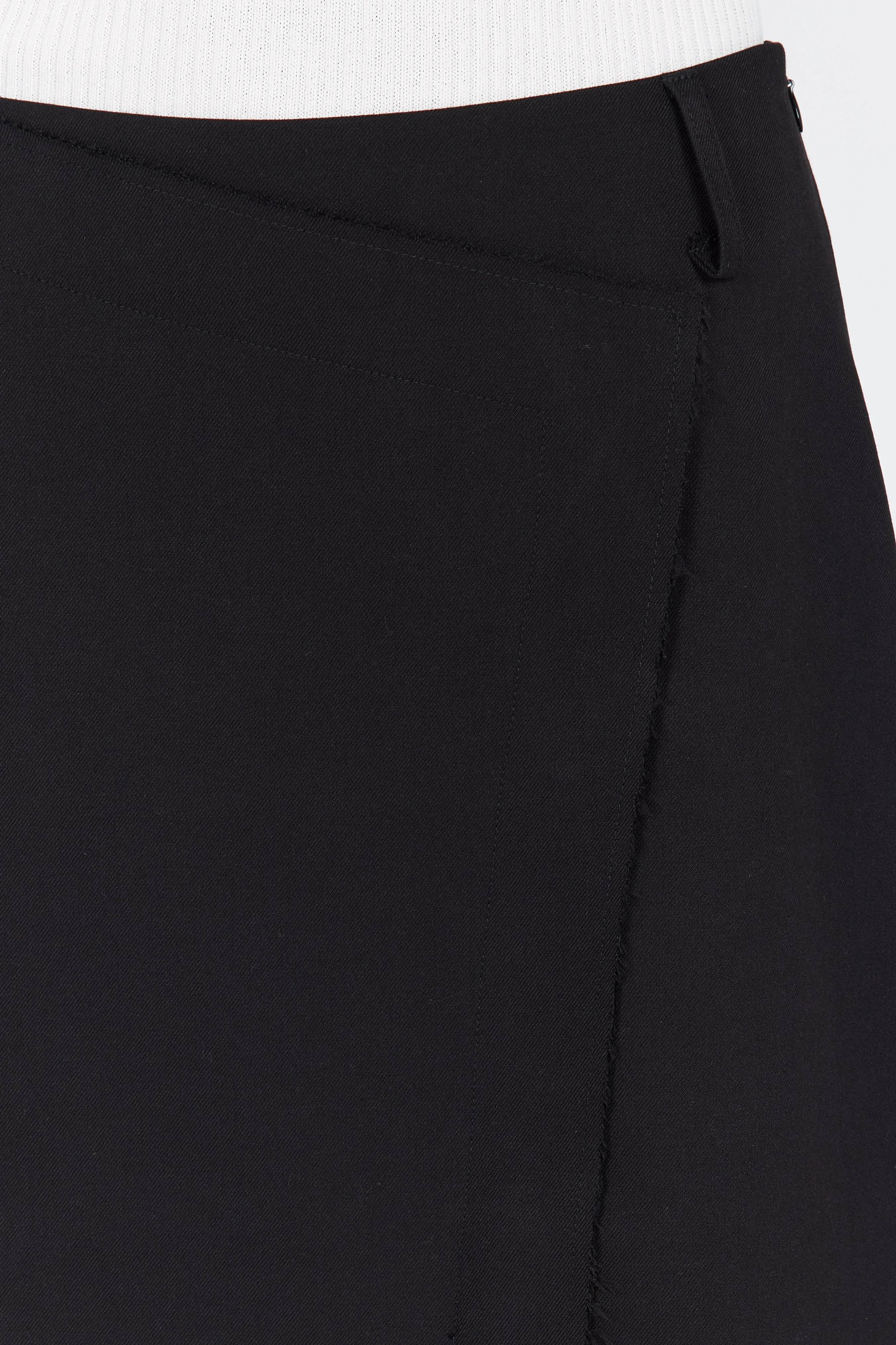 ASTOR BLACK WRAP MIDI SKIRT