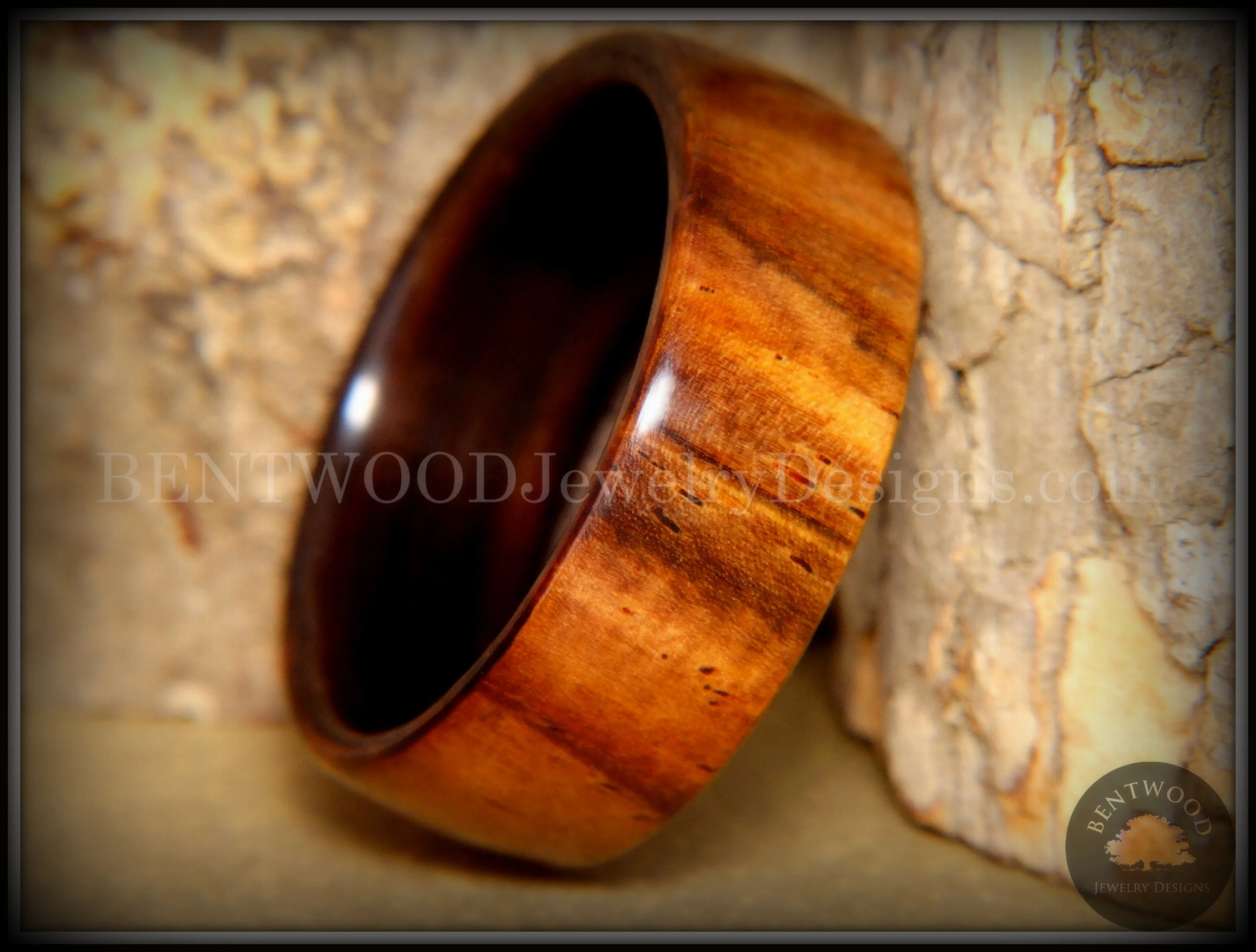 Bentwood Ring - Desert Ironwood on Ebony Core Wood Ring