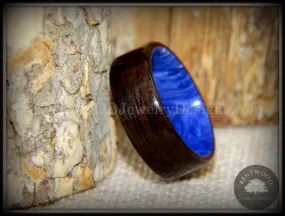 Bentwood Ring - Ultramarine Macassar Ebony on Juma Gemstone Marbled Core