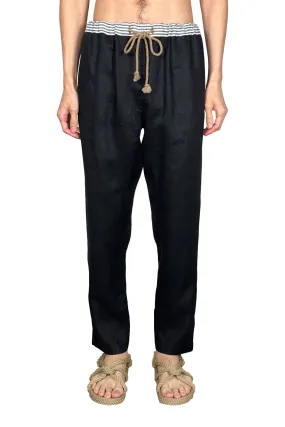 classic drawstring trouser onyx