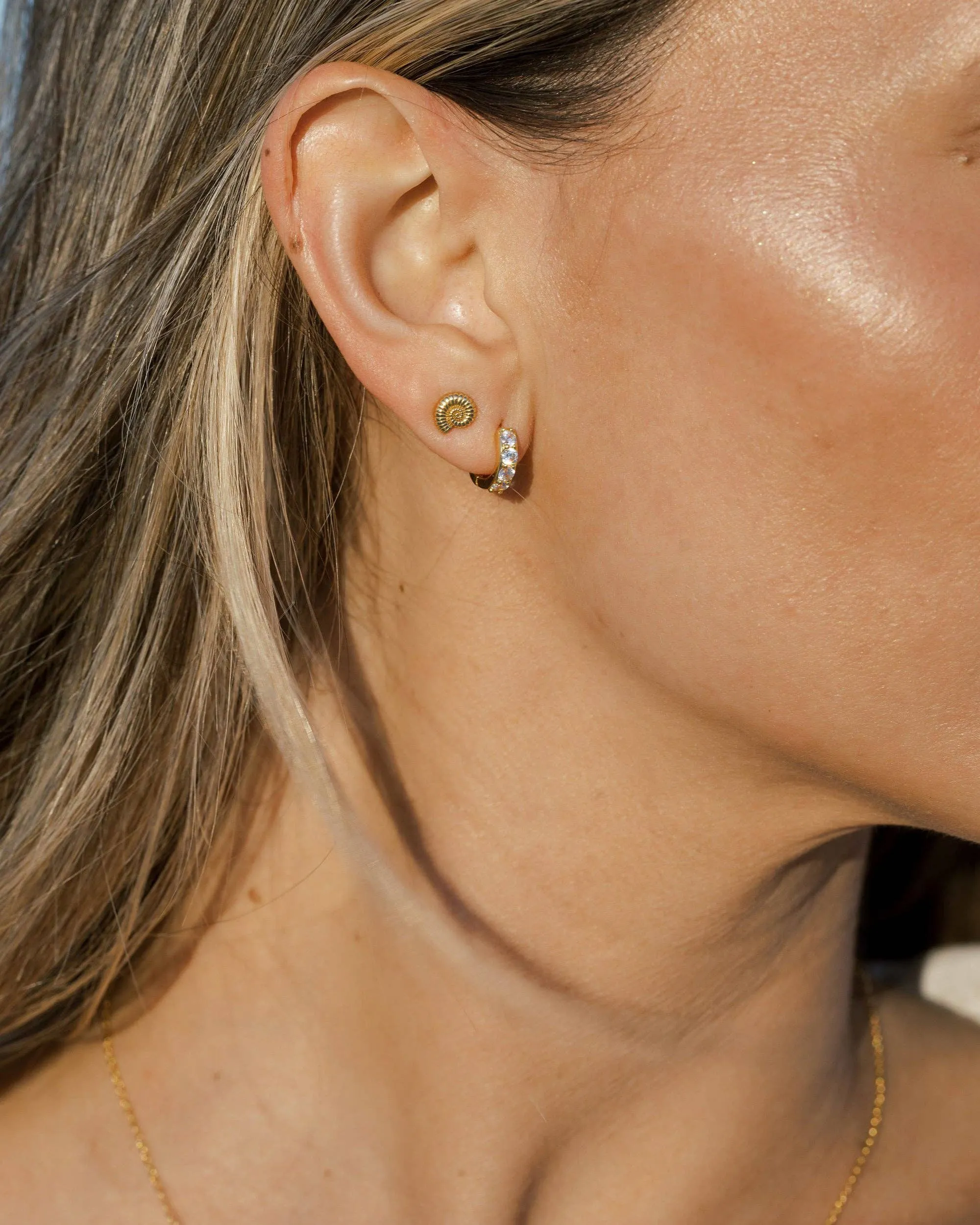 Coast and Cove - Gold Spiral Shell Studs