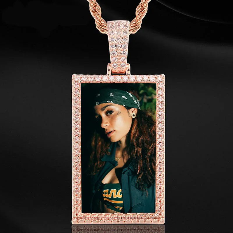 Custom Square Pendant Necklace-Christmas Gifts For Mom