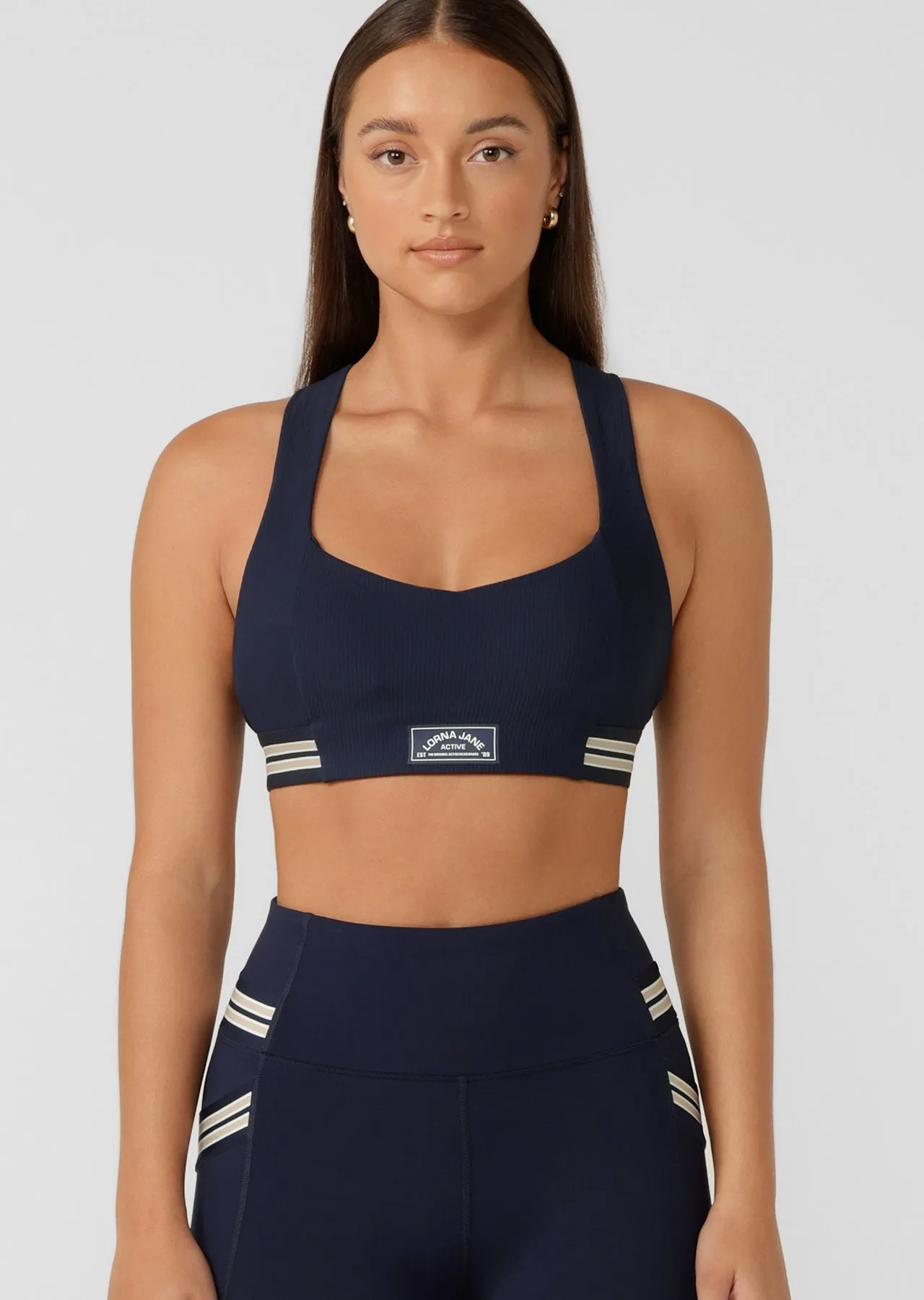 Deuce Rib Sports Bra | French Navy