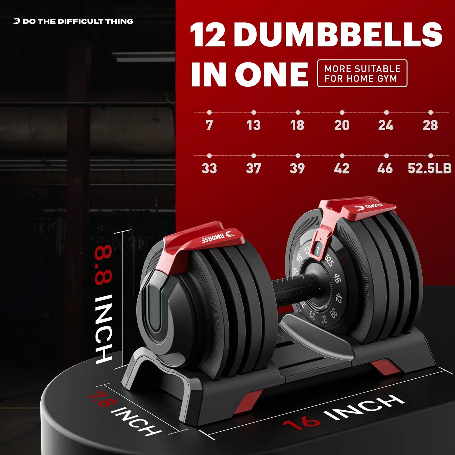 DMoose 52.5 lb Adjustable Dumbbell