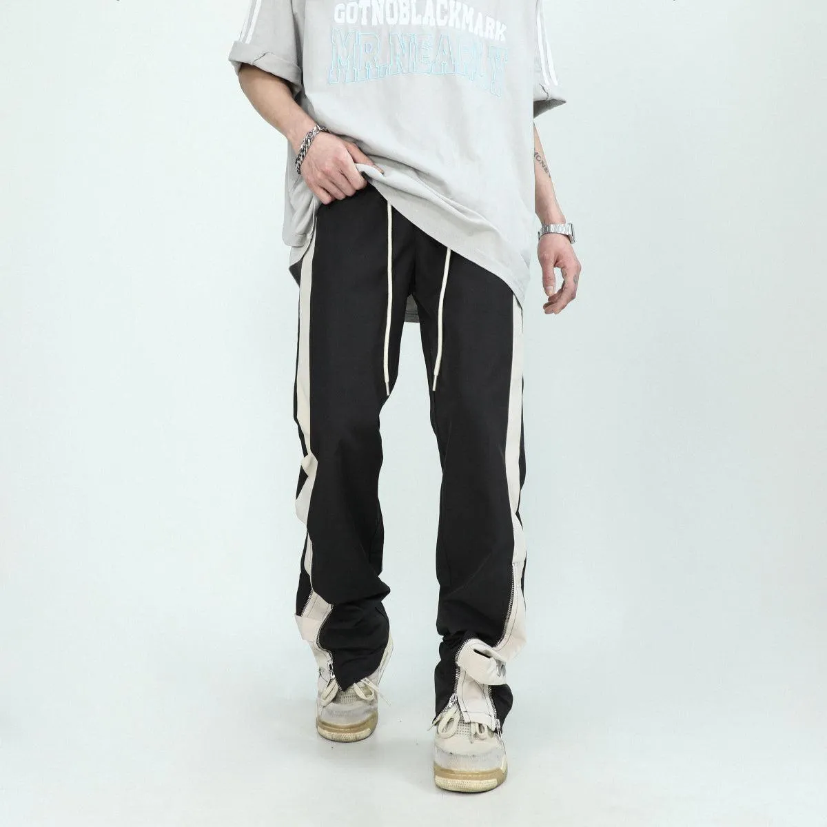 Drawstring Side Contrast Pants