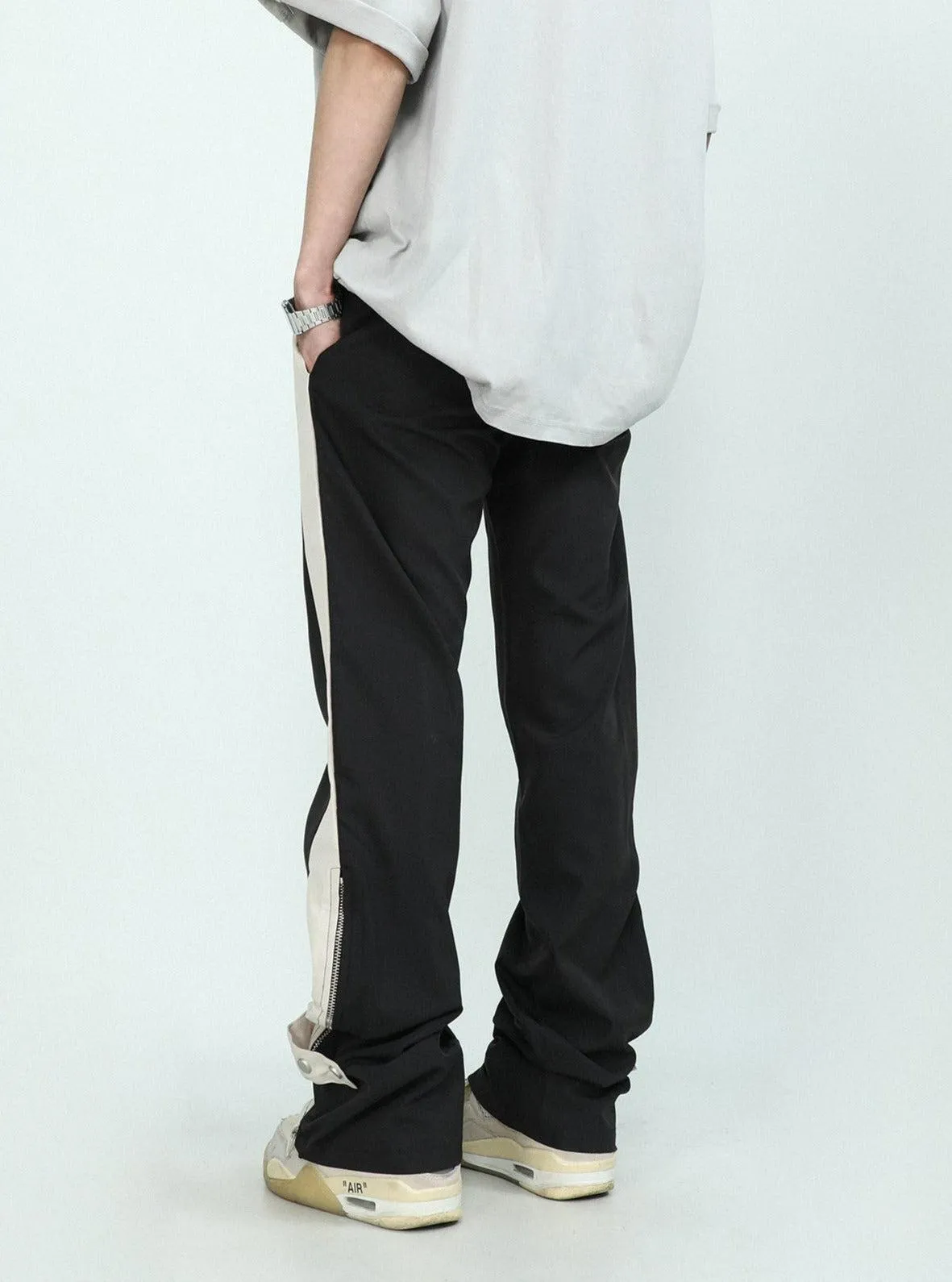 Drawstring Side Contrast Pants