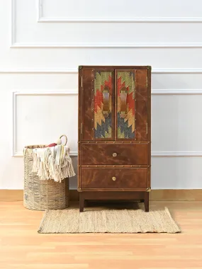 ELEGANCE CABINET WITH DRAWER - KILIM AND LEATHER