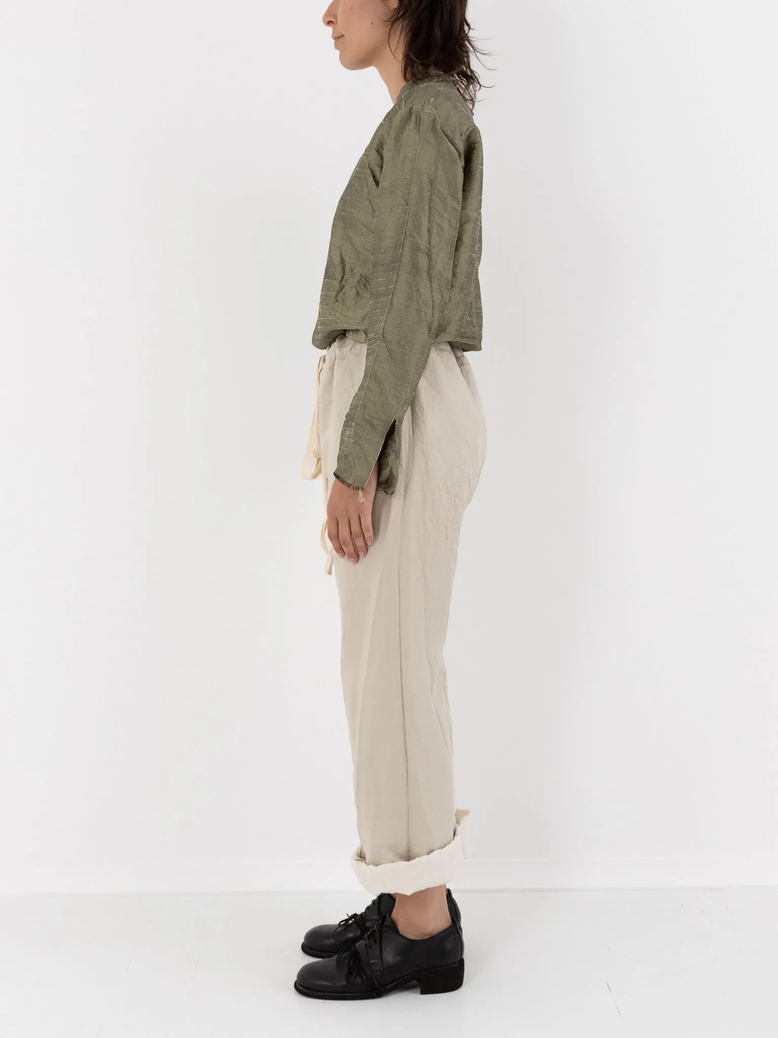 Elena Dawson Drawstring Pant, Tinted Caviar