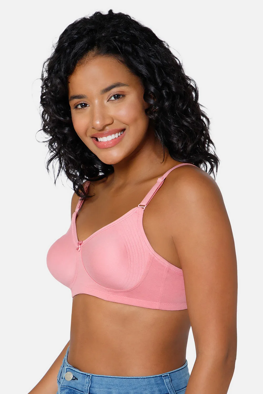 Everyday Full Coverage Non-Padded Intimacy  T-Shirt Saree Bra - Rose Wood - DEFC