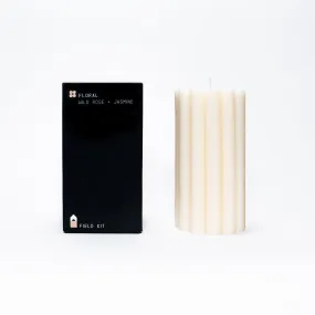 FieldKit Co.| Floral Pillar Candle [Wild Rose   Jasmine]