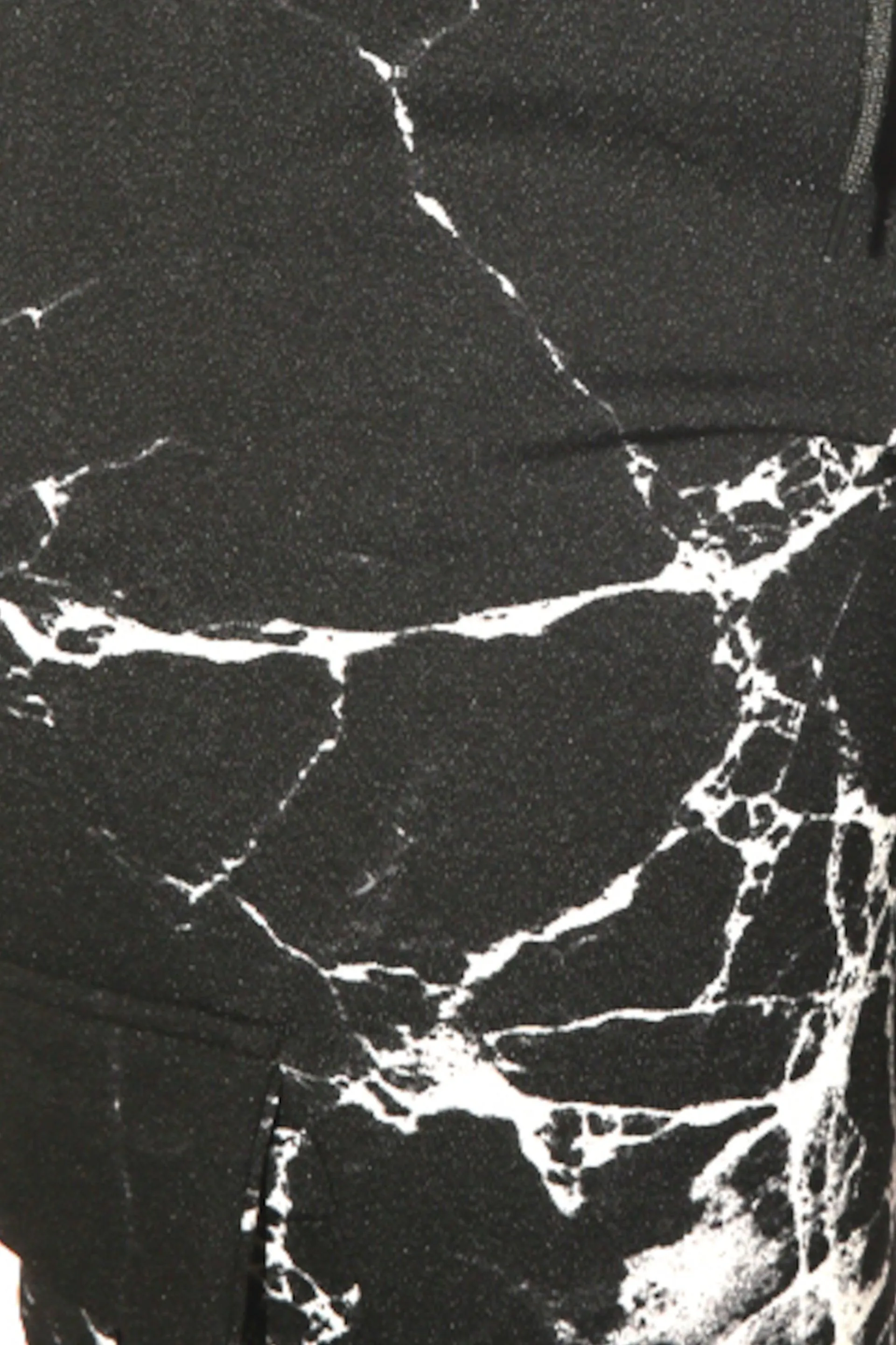 Fleece Lined Cargo Sweatpants - Black & White Marble