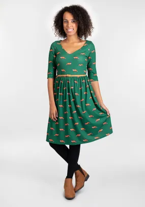 Freya Green Fox Print Dress