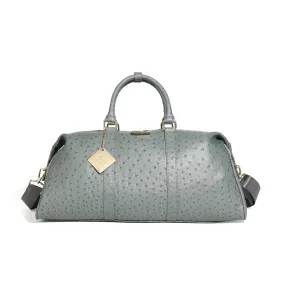 Grey Ostrich Duffle Bag