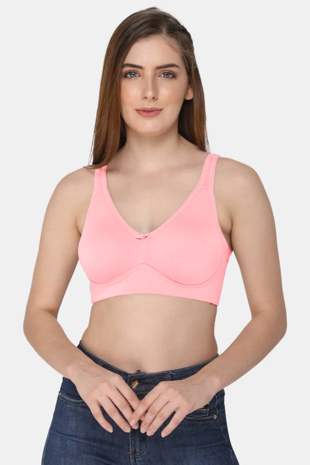 High Coverage Non-Wired Non-Padded Back Closure Intimacy T-Shirt Bra  - DEFT