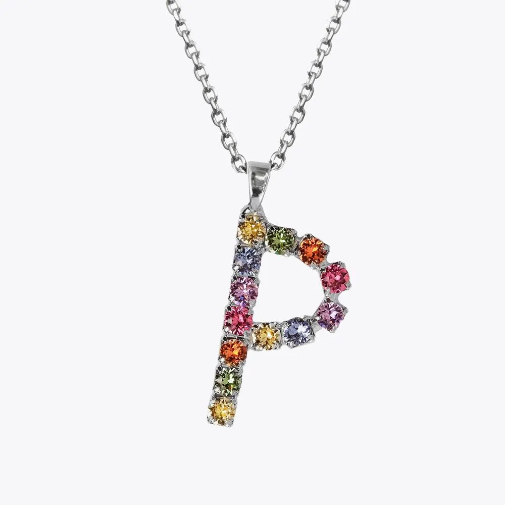 Letter Necklace P / Rainbow Combo