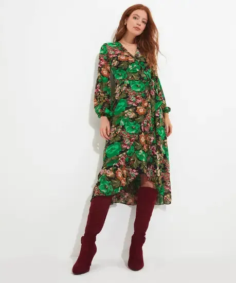 LILY PRINT WRAP DRESS