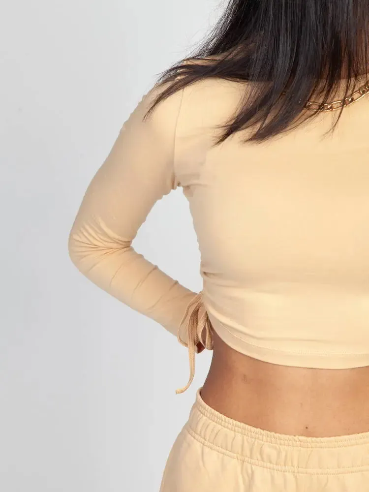 Nude Drawstring Top