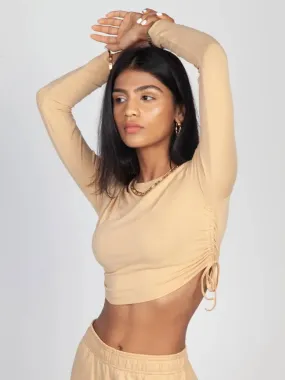 Nude Drawstring Top