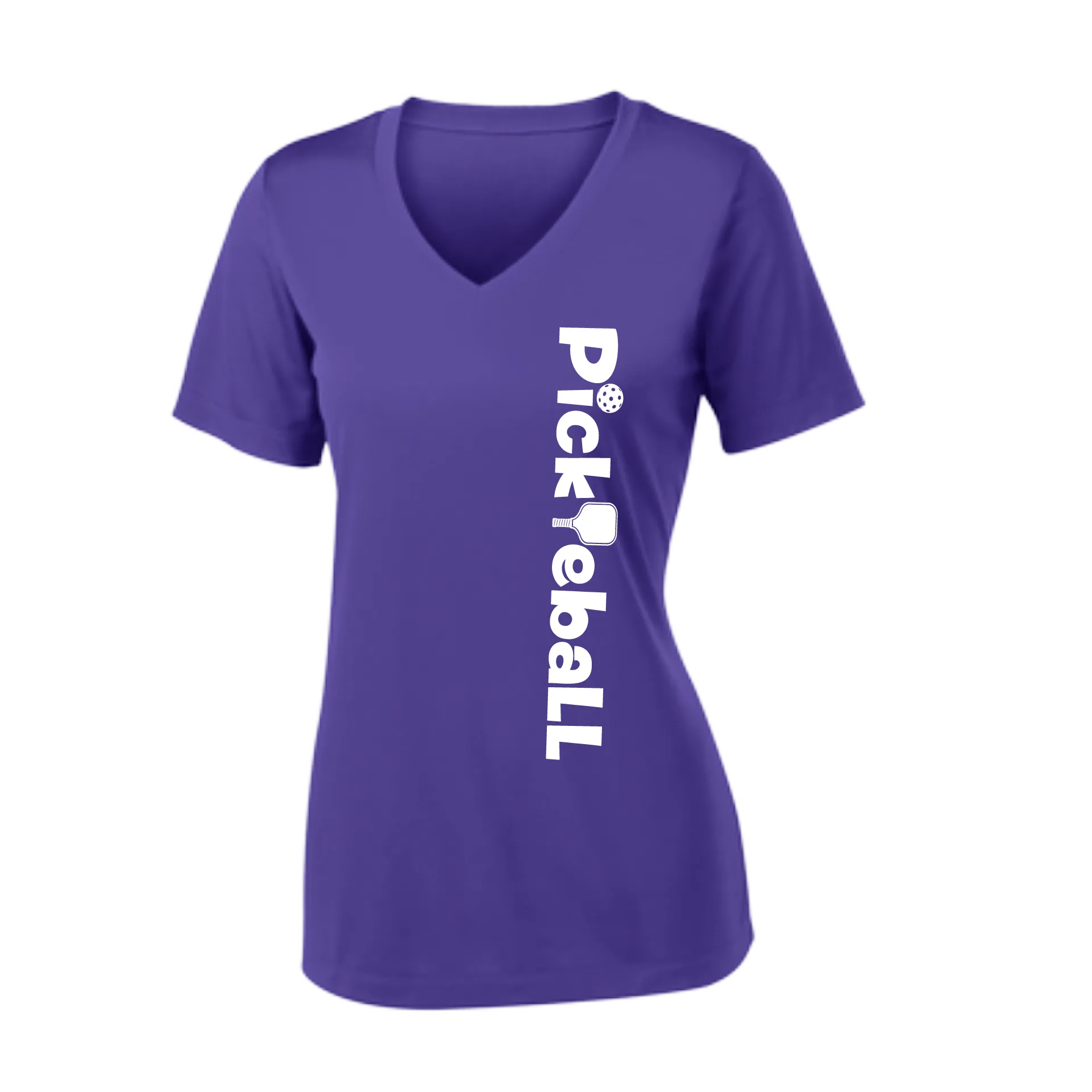 Pickleball Horizontal (Customizable) | Women's Short Sleeve V-Neck Pickleball Shirts | 100% Polyester