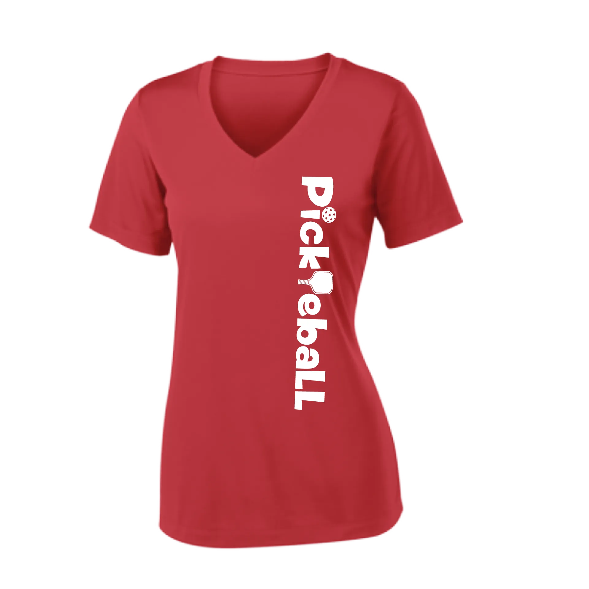 Pickleball Horizontal (Customizable) | Women's Short Sleeve V-Neck Pickleball Shirts | 100% Polyester