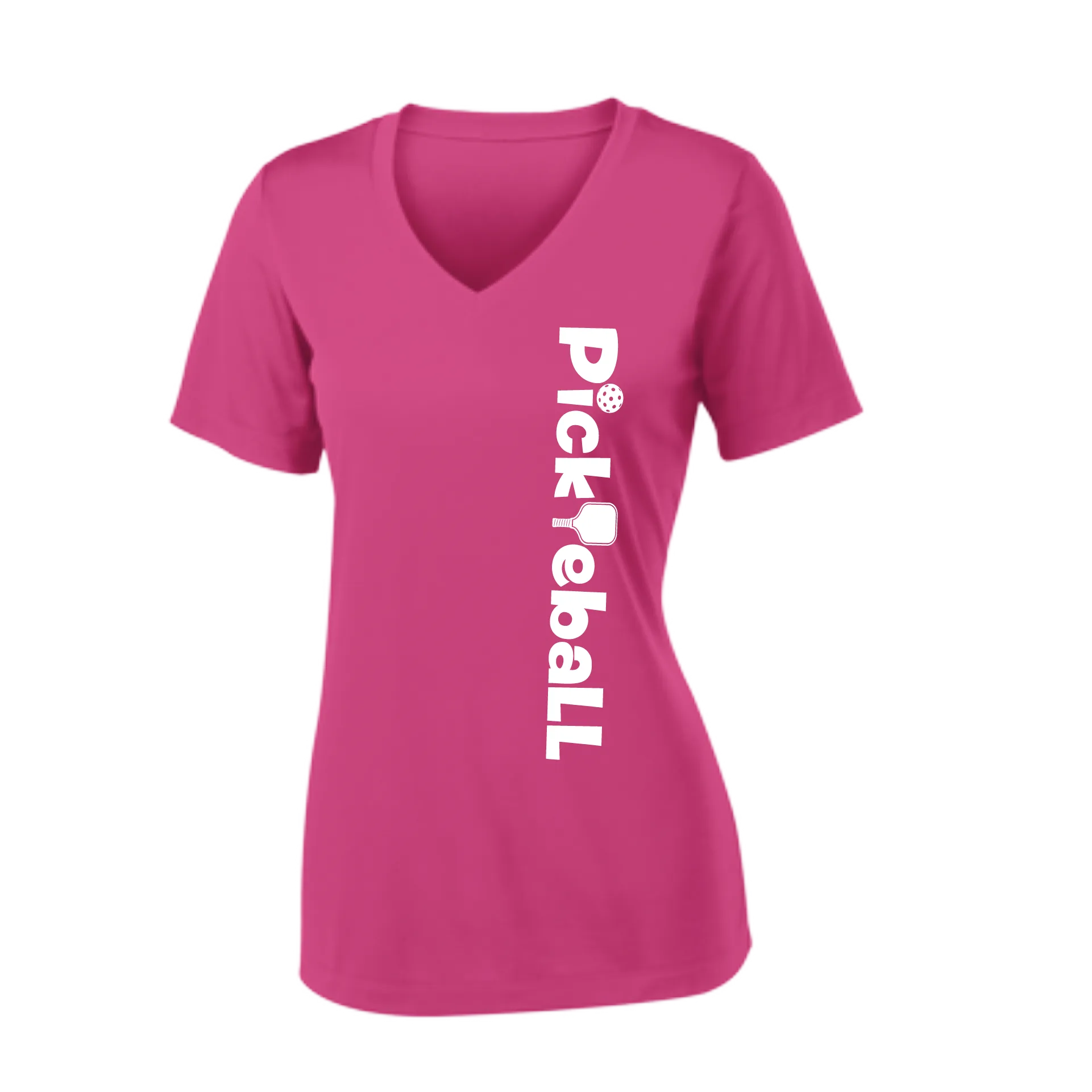 Pickleball Horizontal (Customizable) | Women's Short Sleeve V-Neck Pickleball Shirts | 100% Polyester