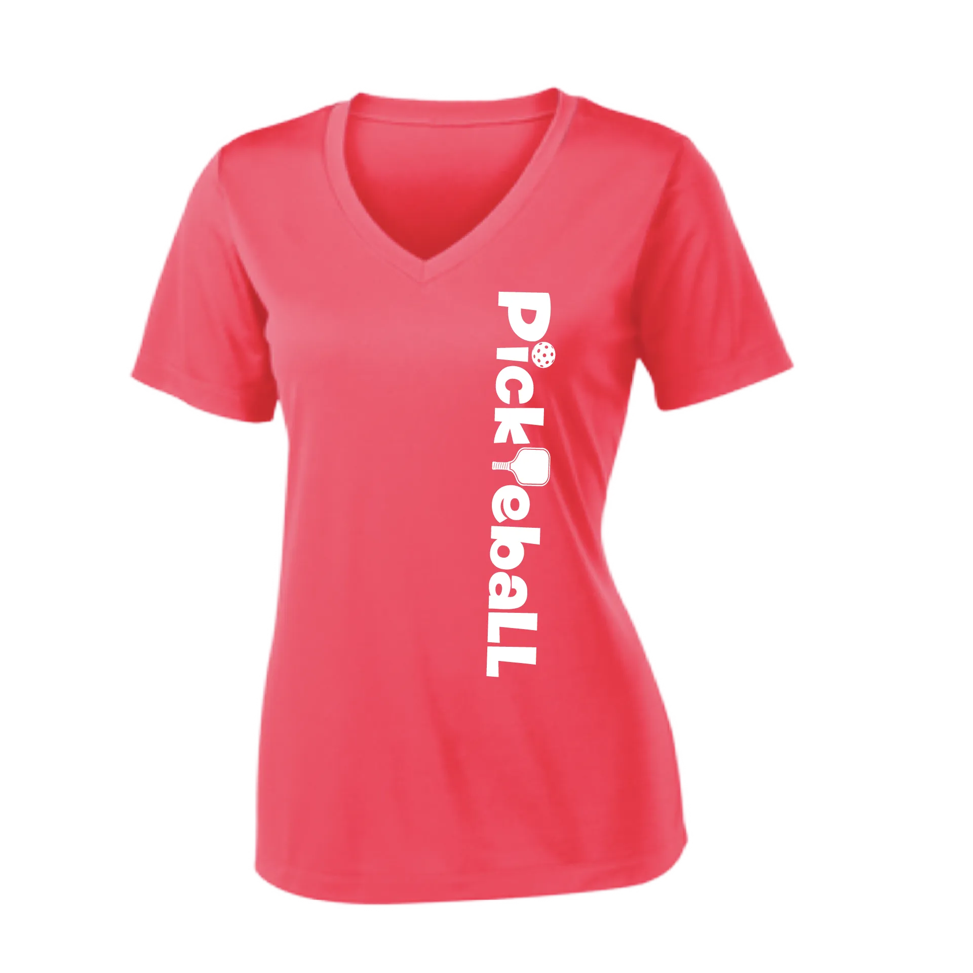 Pickleball Horizontal (Customizable) | Women's Short Sleeve V-Neck Pickleball Shirts | 100% Polyester