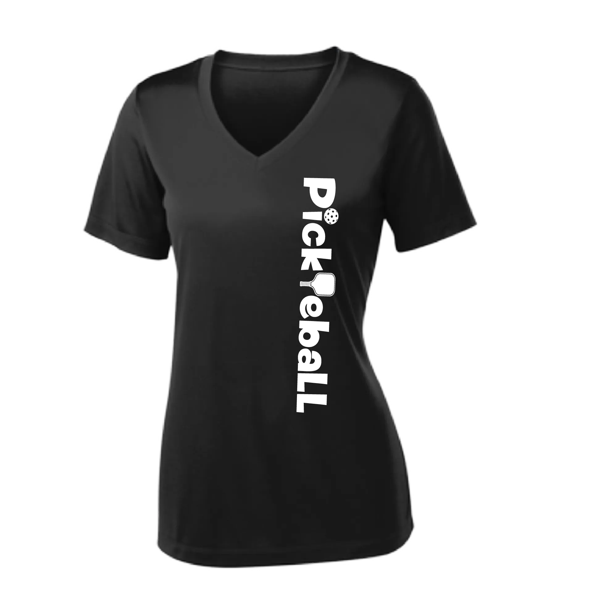 Pickleball Horizontal (Customizable) | Women's Short Sleeve V-Neck Pickleball Shirts | 100% Polyester