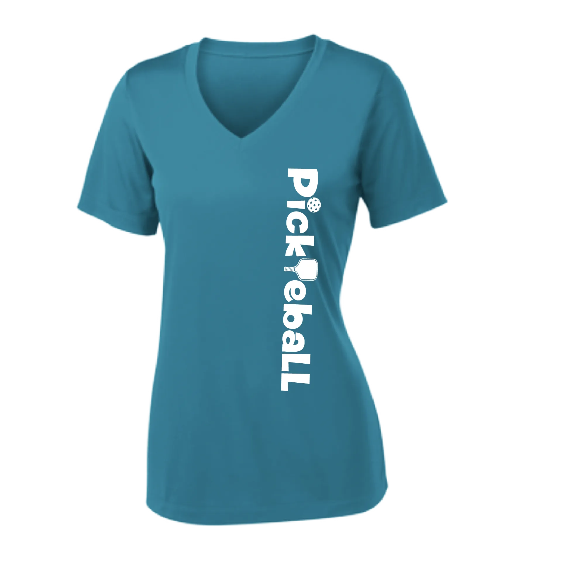 Pickleball Horizontal (Customizable) | Women's Short Sleeve V-Neck Pickleball Shirts | 100% Polyester