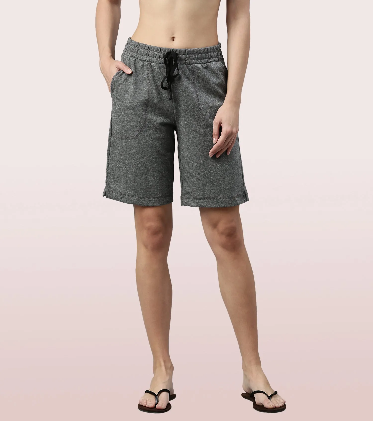 Relax Bermuda | Knee Length Shorts With Adjustable Waistband & Pockets