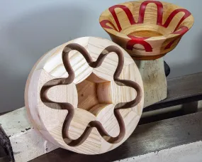 Segmented Wood Bowl Turning Blank with Groove for Resin Inlay, 6.5 x 3