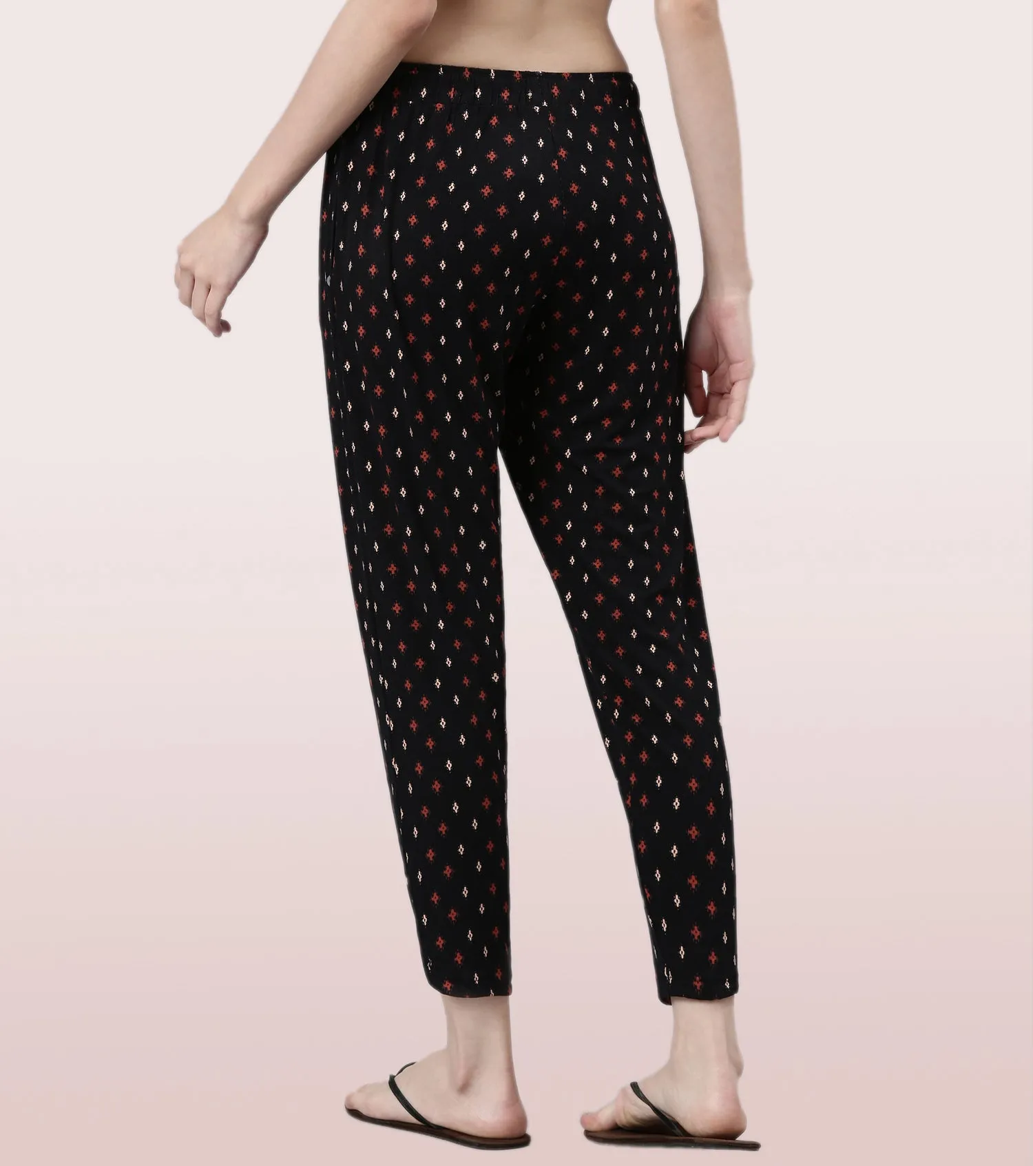 Shop-In Pants - Tapered Lounge Pants With Self Fabric Drawstring With Metal Ends | E048