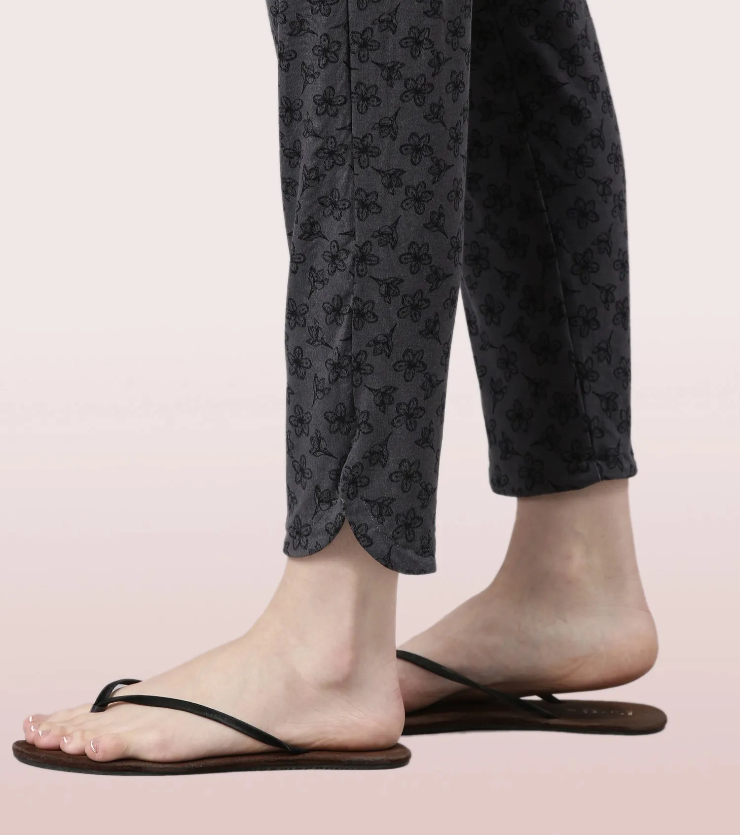 Shop-In Pants - Tapered Lounge Pants With Self Fabric Drawstring With Metal Ends | E048