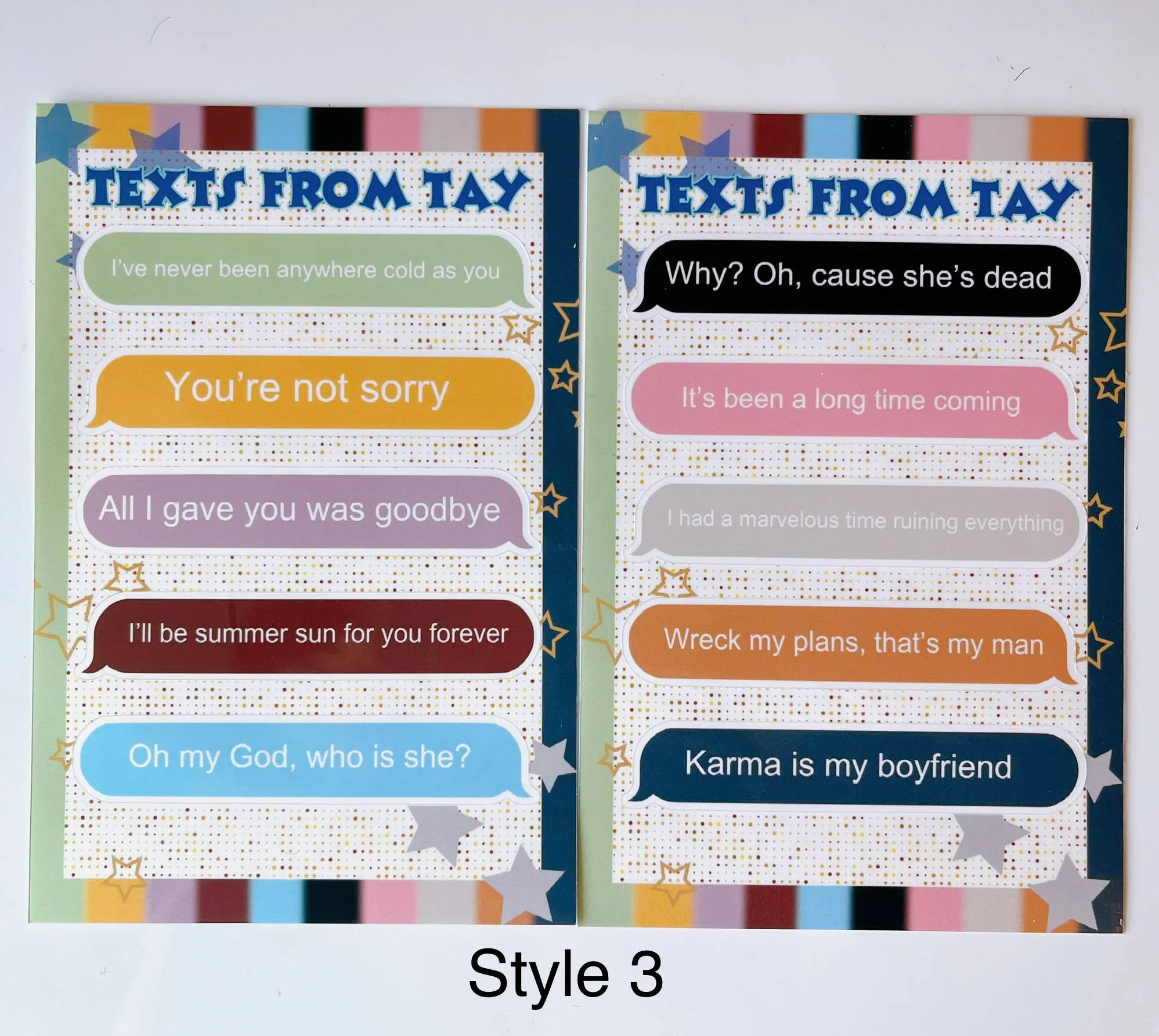 Texts from Tay-2 sheets per pack/10 stickers/5 styles