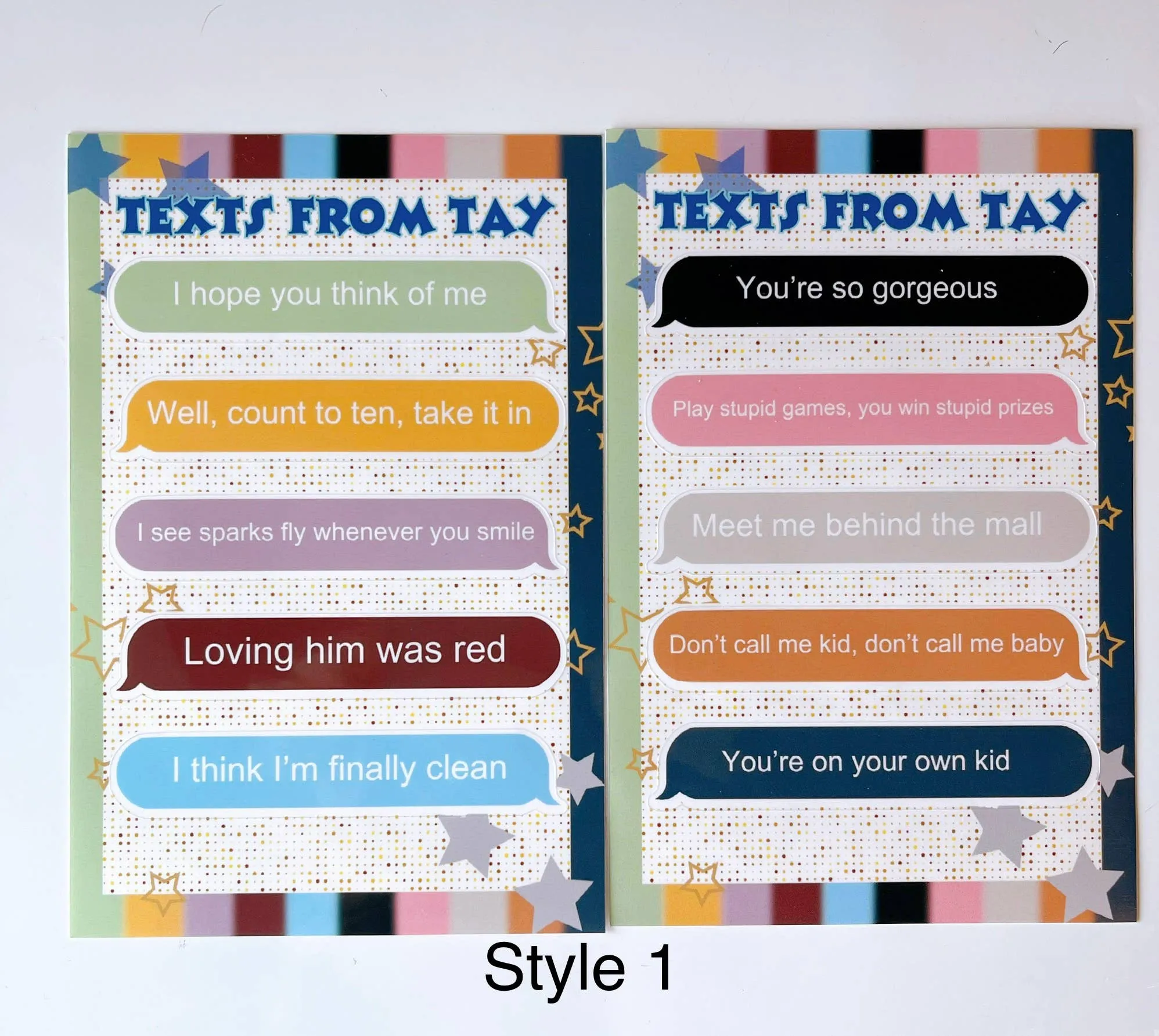 Texts from Tay-2 sheets per pack/10 stickers/5 styles