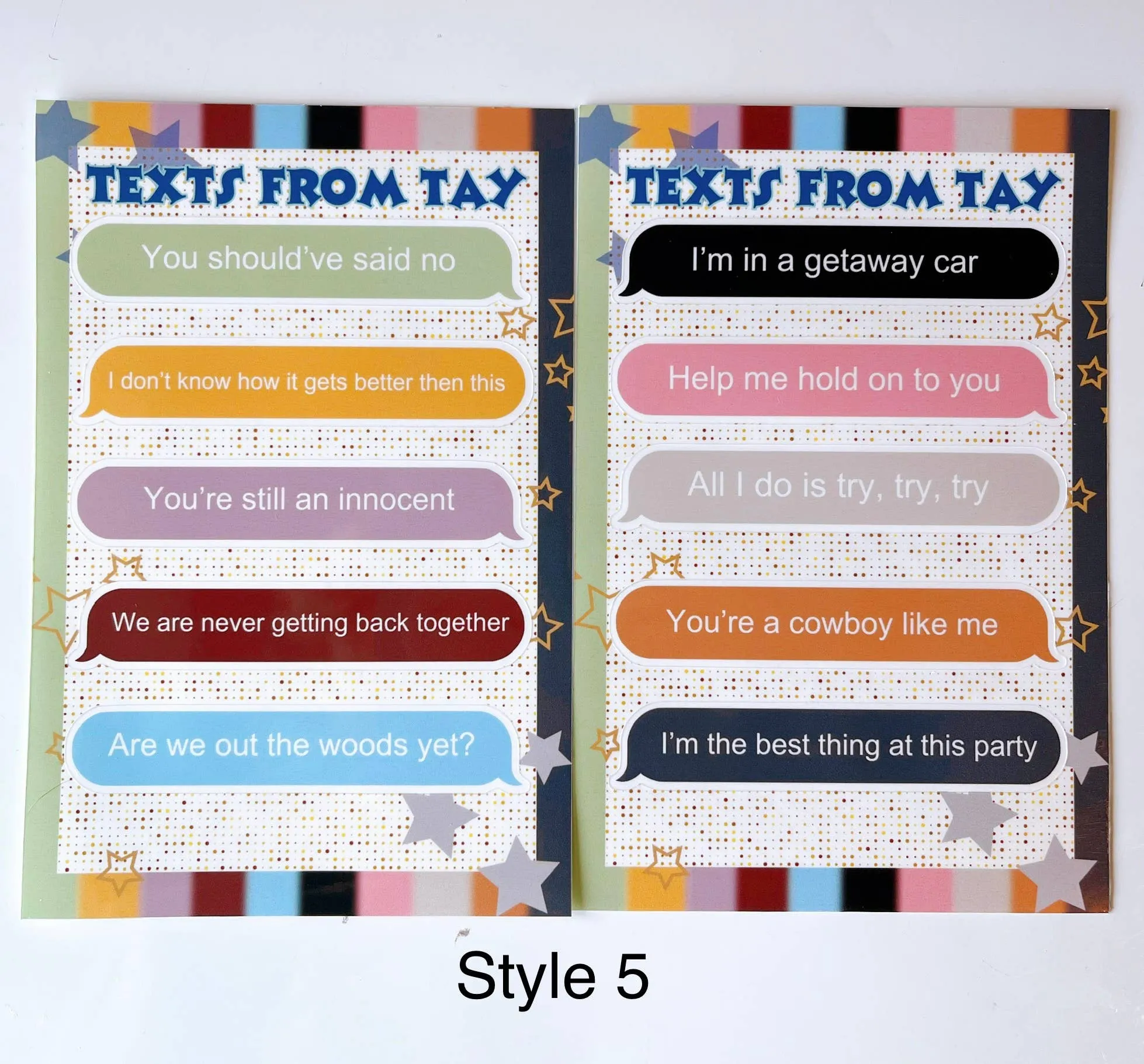 Texts from Tay-2 sheets per pack/10 stickers/5 styles