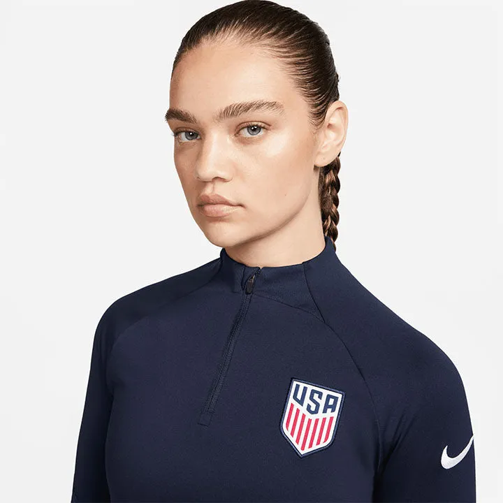 Women's Nike USA 1/4 Zip Strike Navy Drill Top